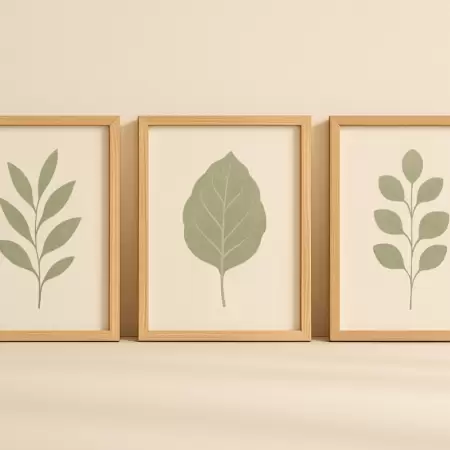 Kit 3 Quadros Botânicos